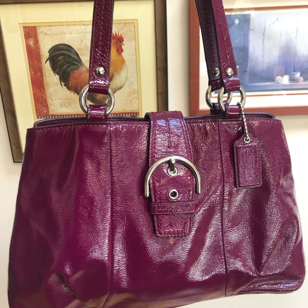 Coach Soho Purple Leather Shoulder Bag with original Hangtag - Picture 7 of 16